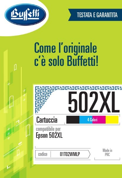Epson Cartuccia ink jet - Compatibile 502XL C13T02W64010- Quattro colori - 1.960 pag