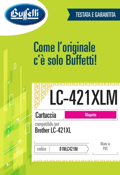 Brother Cartuccia ink jet - Compatibile LC-421XLM - Magenta - 500 pag