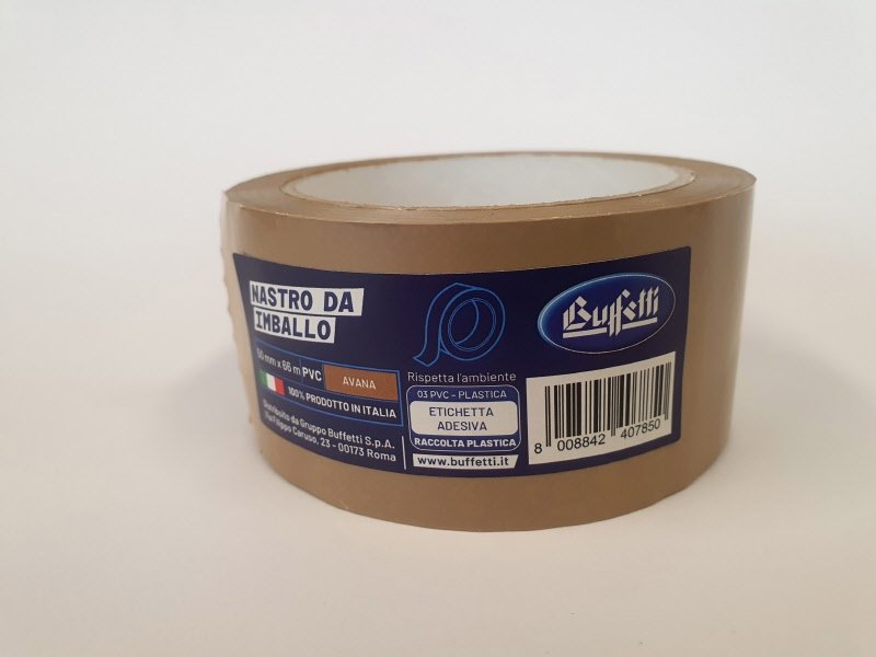 Nastro da imballo - PVC - 50 mm x 66 m - avana