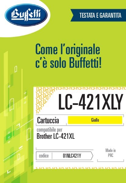 Brother Cartuccia ink jet - Compatibile LC-421XLY - Giallo - 500 pag
