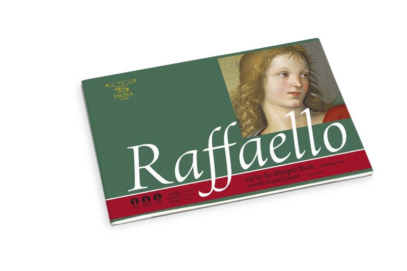 Album disegno Raffaello - 24x33 cm - Quadretto 5 mm - Rigatura 5M - 10 fogli - 80 g