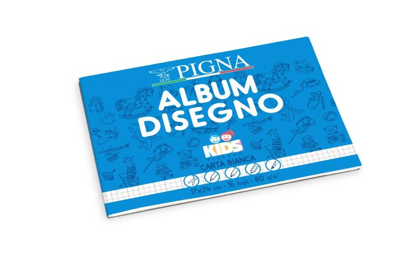 Album Disegno Kids - Rilegatura Punto Metallico con microperforazione - BI - 80g - 17x24cm