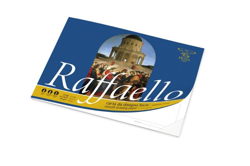 Album disegno Raffaello - 24x33 cm - carta liscia - 10 fogli - 80 g