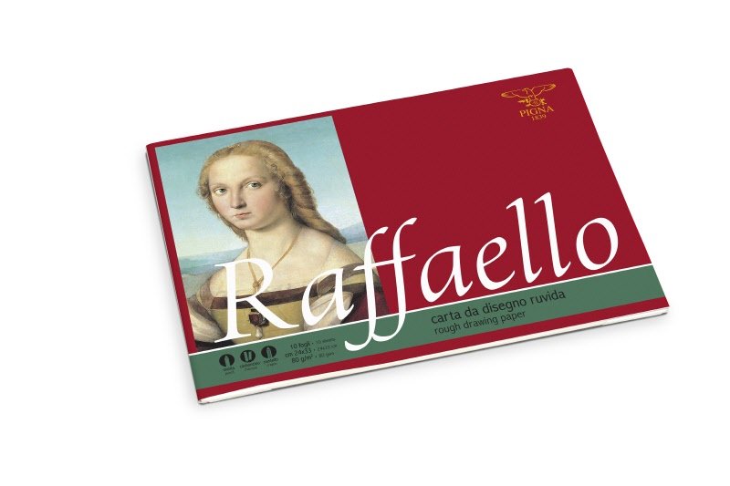 Album disegno Raffaello - 24x33 cm - carta ruvida - 10 fogli - 80 g