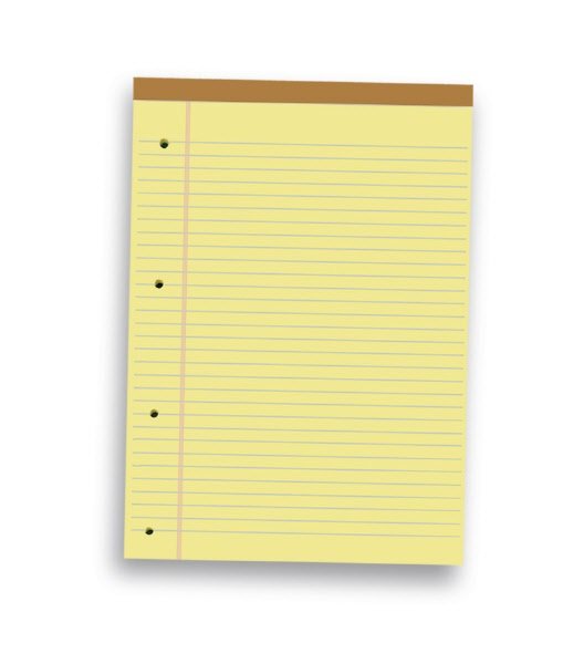 Blocco notes  - A4  - 0C - Righe - collato - 50 fogli da 80 g