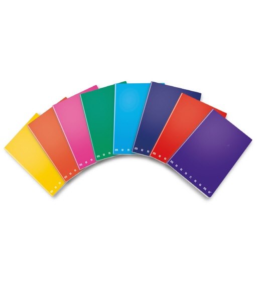 Maxiquaderni Monocromo Polipropilene - Rigatura 5M - Quadretto elementari e medie - 80 g - copertine assortite