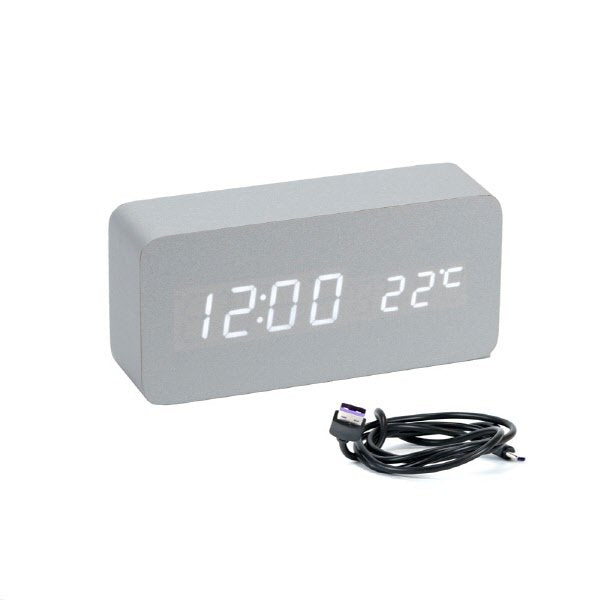 Sveglia led sound control 15X7X4 Cm - argento