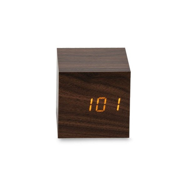 Sveglia led sound control 6,5X6,5 cm - marrone