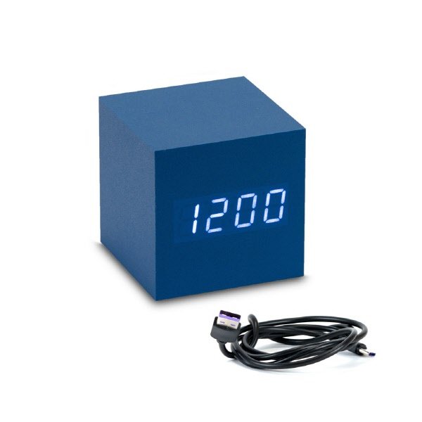 Sveglia led sound control 6,5X6,5 Cm - blu spazio
