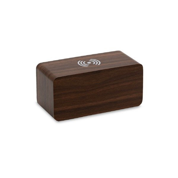 Sveglia led sound control 15X7X7 Cm + caricatore wireless - marrone