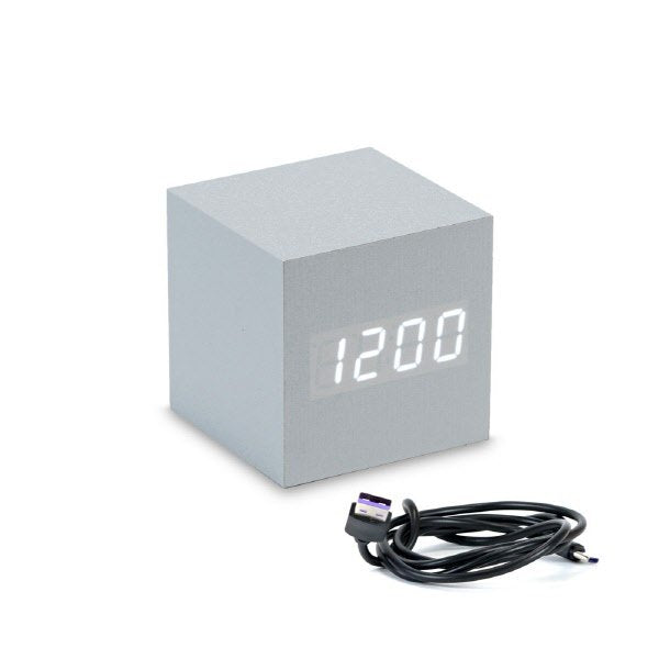 Sveglia led sound control 6,5X6,5 cm - argento