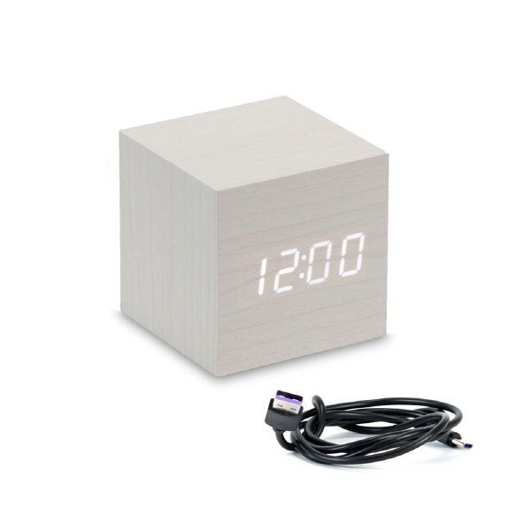 Sveglia led sound control 6,5X6,5 cm - crema