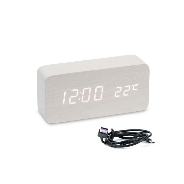 Sveglia led sound control 15X7X4 Cm - crema