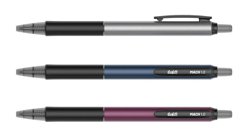Penna a sfera a scatto Metal Grip - punta media - colore nero