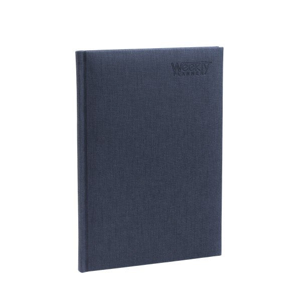 Agenda settimanale tascabile 12 mesi - 2026 - 21x29,7 cm - copertina similpelle - interno fisso - blu