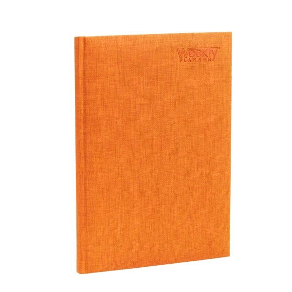 Agenda settimanale tascabile 12 mesi - 2026 - 21x29,7 cm - copertina similpelle - interno fisso - arancio