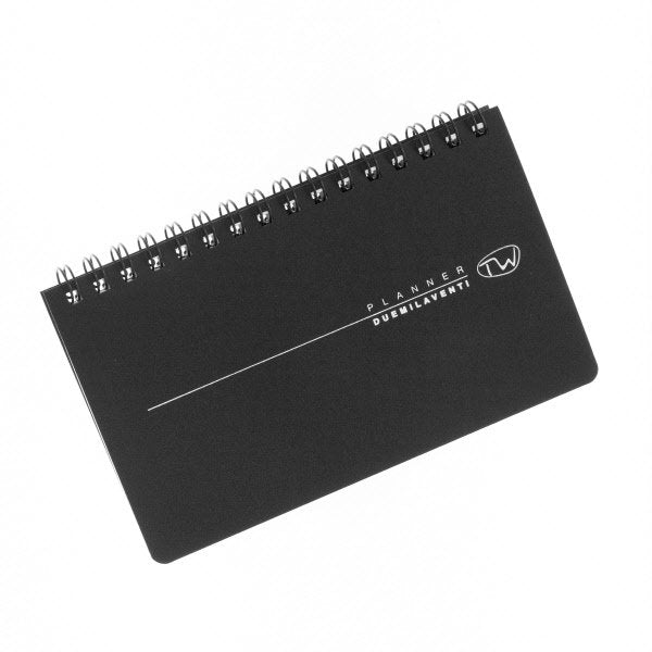 Agenda tascabile settimanale 12 mesi - 2026 - blocco fisso con spirale - 8x14 cm. - nero