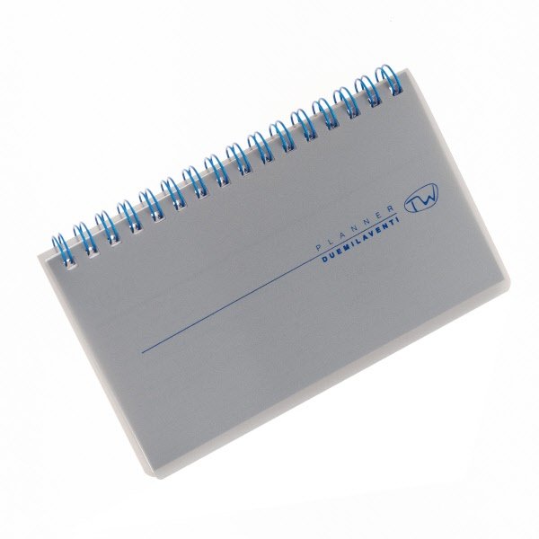 Agenda tascabile settimanale 12 mesi - 2026 - blocco fisso con spirale - 8x14 cm. - argento