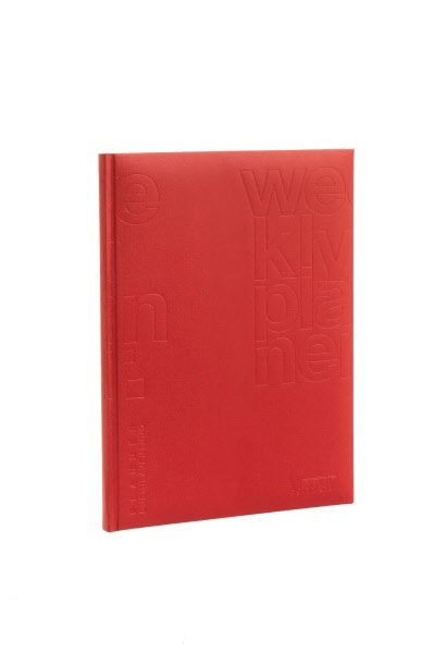 Agenda settimanale tavolo 12 mesi - 2026 - 17x24 cm - copertina sintetico - interno fisso - rosso