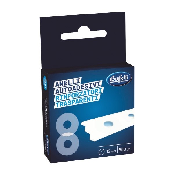 Anelli autoadesivi rinforzafori - Dispenser 500 pezzi