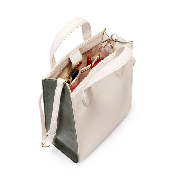 Borsa verticale Eugenia - crema