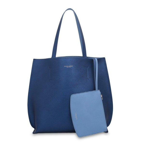Borsa Tote Reversibile - blu metallizzato