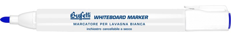 Set 4 Marcatori per lavagne bianche - blu, nero, rosso, verde - Punta tonda - Tratto 1-3 mm