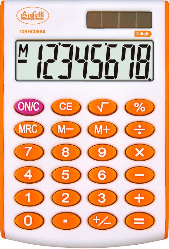 Calcolatrice tascabile BHC098A - arancio - 8 digit