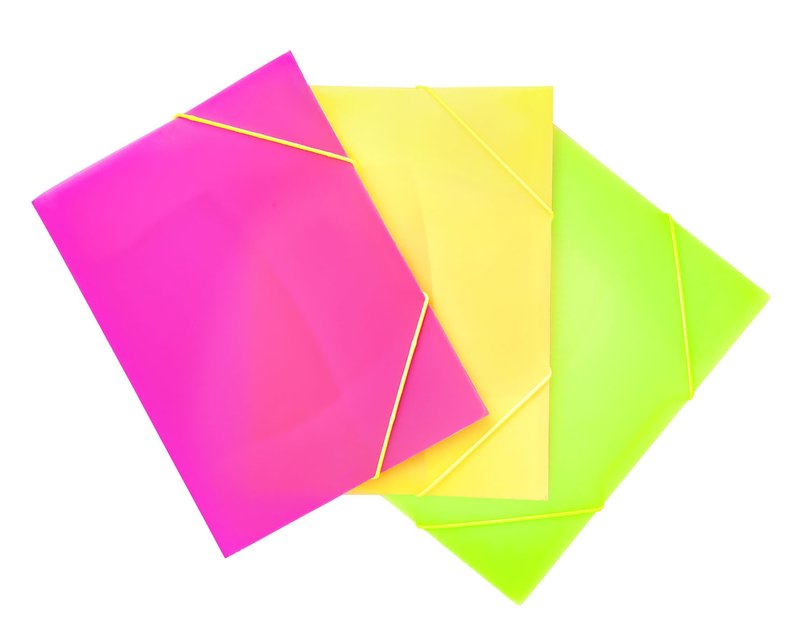 Cartellina con elastico angolare - polipropilene  - 29,7x21 cm - colori fluo assortiti