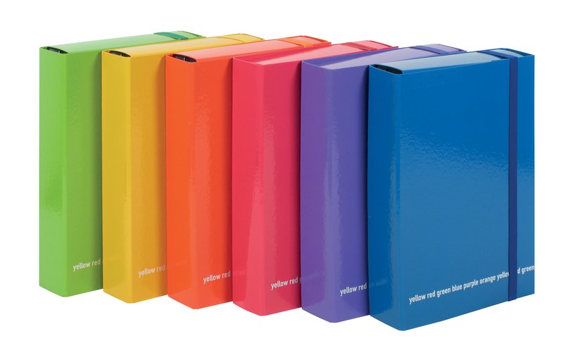 Scatola progetti con elastico Happy Color - Dorso 7 cm - 34x24 cm - colori assortiti