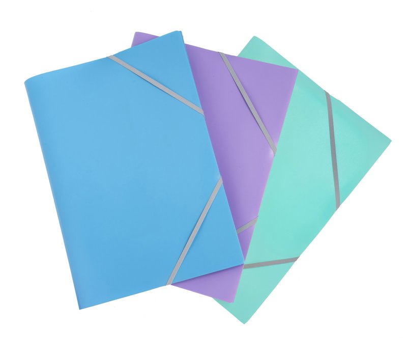 Cartellina con elastico angolare colori pastello - polipropilene  - 29,7x21 cm - colori assortiti