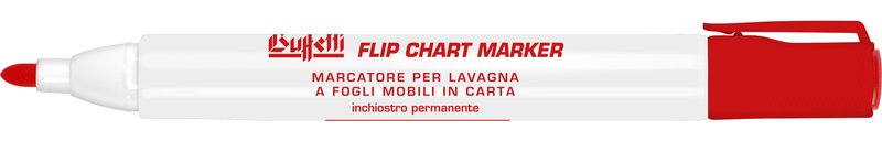 Marcatore per lavagne a fogli mobili- rosso - Punta tonda - Tratto 1-3 mm