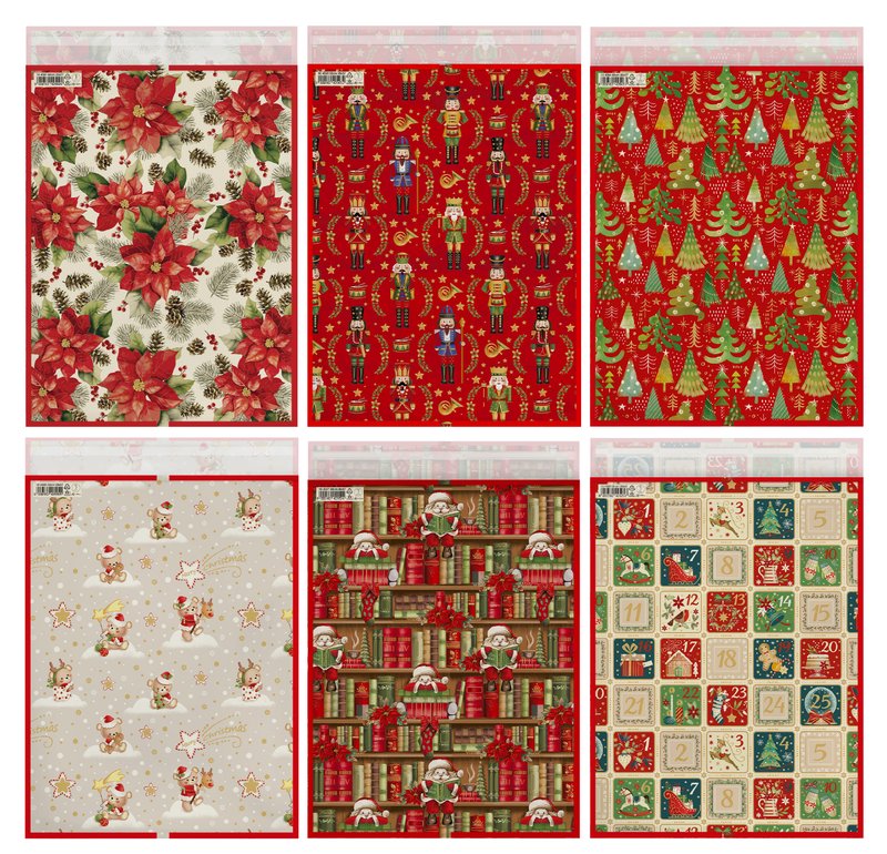 Buste regalo con strip adesivo - formato grande - fantasie assortite