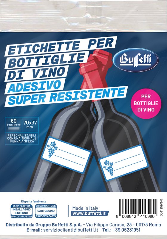 Etichette adesive per casa - f.to 70x37 mm - surgelati - 10 fogli da 6 etichette - 60 etichette