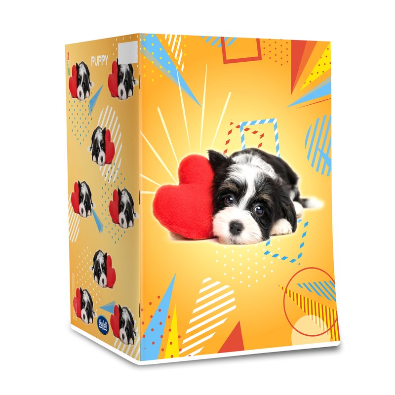 Maxiquaderno PUPPY - Rigatura 5M - Quadretto da 5mm - 80 g - A4 - copertine assortite