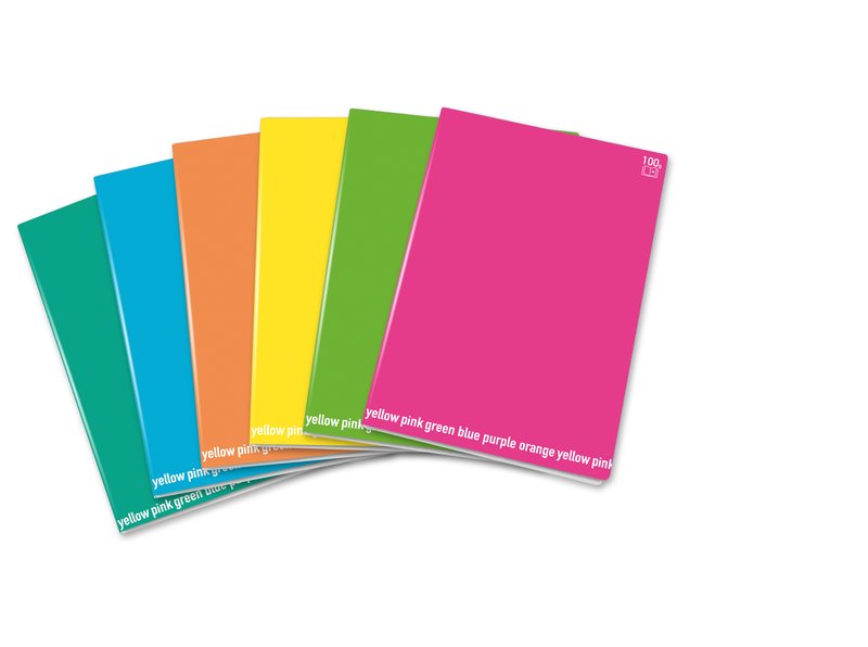 Maxiquaderno Happy Color Fluo Alta Foliazione - Rigatura 0C - Righe con margine - 100 g - A4 - copertine assortite