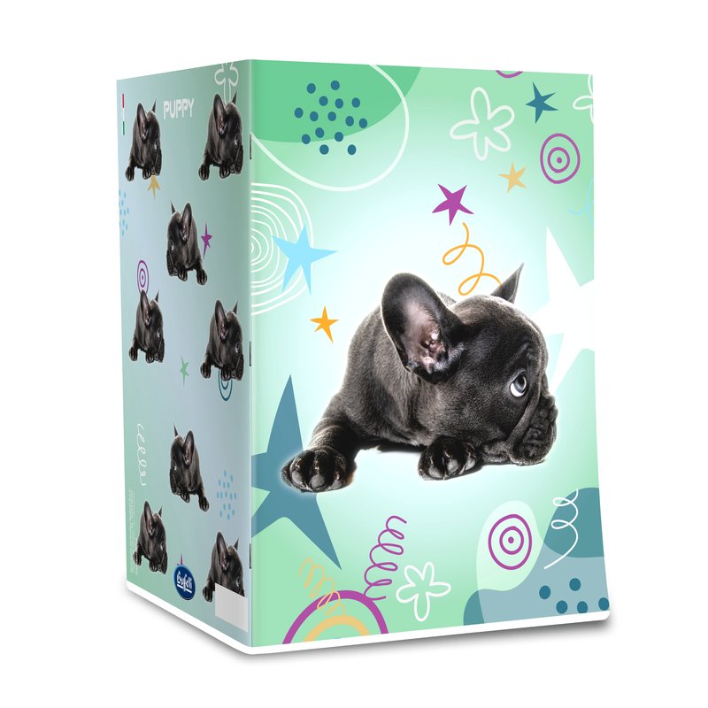 Maxiquaderno PUPPY - Rigatura 5M - Quadretto da 5mm - 80 g - A4 - copertine assortite