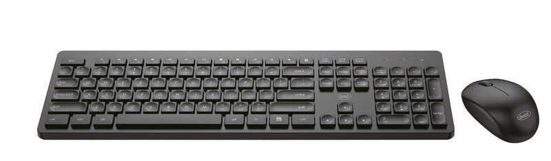 Set Tastiera e Mouse wireless con tasti ergonomici - nero