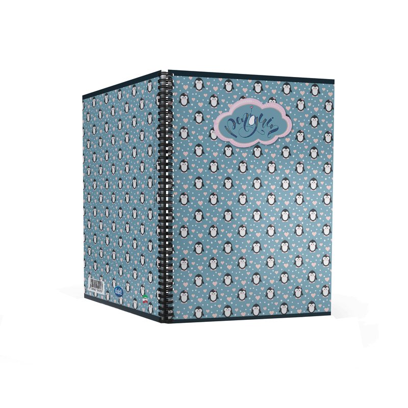 Maxiquaderno Pattern con spirale - Rigatura 5M - Quadretto da 5mm - 80 g - A4 - copertine assortite