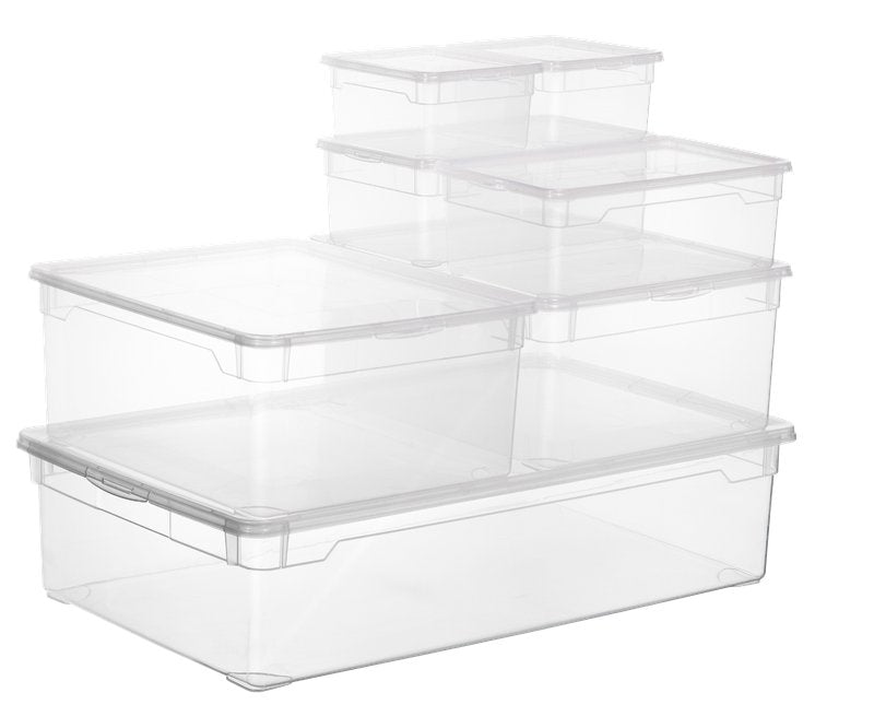 Scatola Clearbox 30L - per coperte - sottoletto - bianco