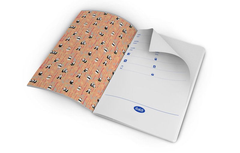 Maxiquaderno Pattern con spirale - Rigatura 1R - Righe - 80 g - A4 - copertine assortite