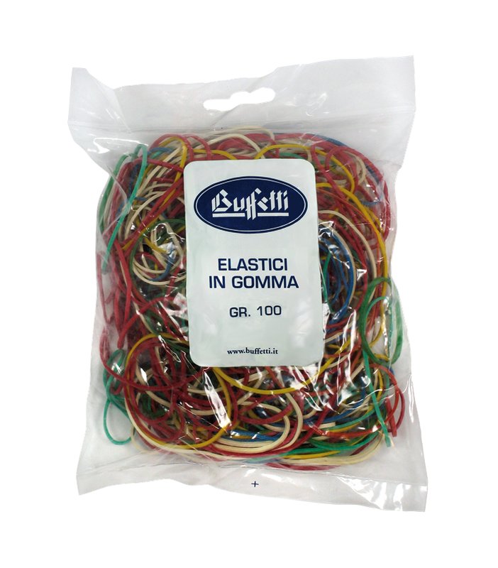 Elastici in gomma colorati - Misura da 30 mm a 150 mm - conf. 100 g