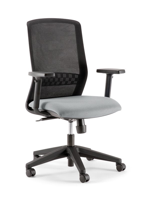 Sedia Kora black version - braccioli inclusi - riv. grigio