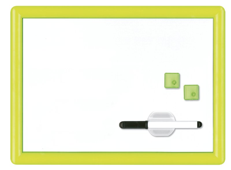 Lavagna magnetica bianca - cornice in plastica rigida - colorata - 29x39 cm