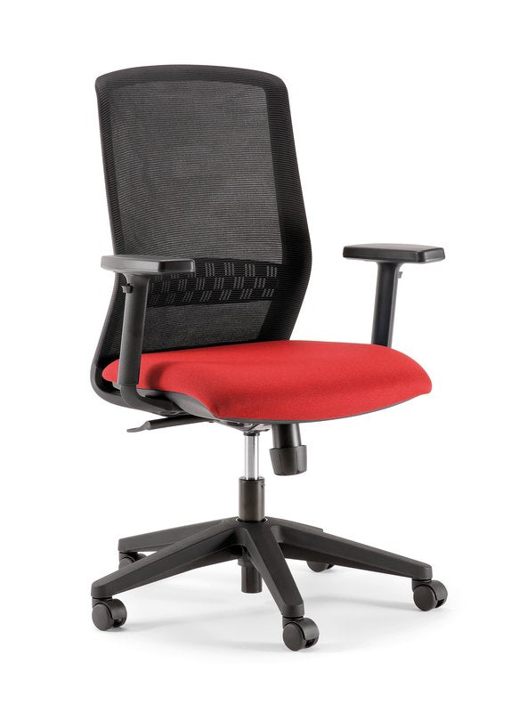 Sedia Kora black version - braccioli inclusi - riv. rosso