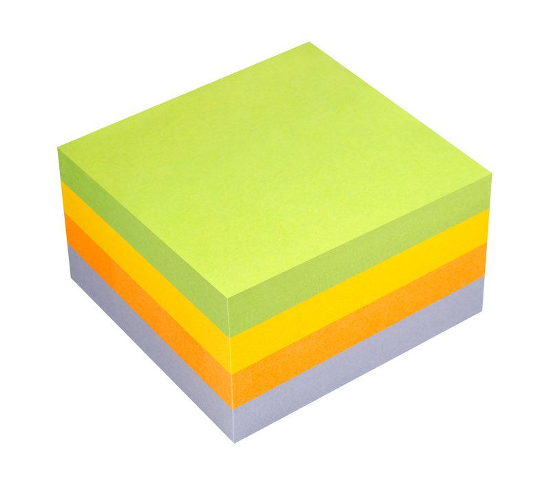 Cubo 400 foglietti adesivi riposizionabili colorati Tak-To - 75x75 mm - Spring