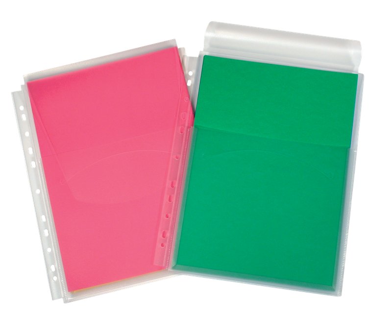 Buste con tasca a soffietto e foratura universale - Polipropilene - 31x22 cm - Capacità 200 fogli