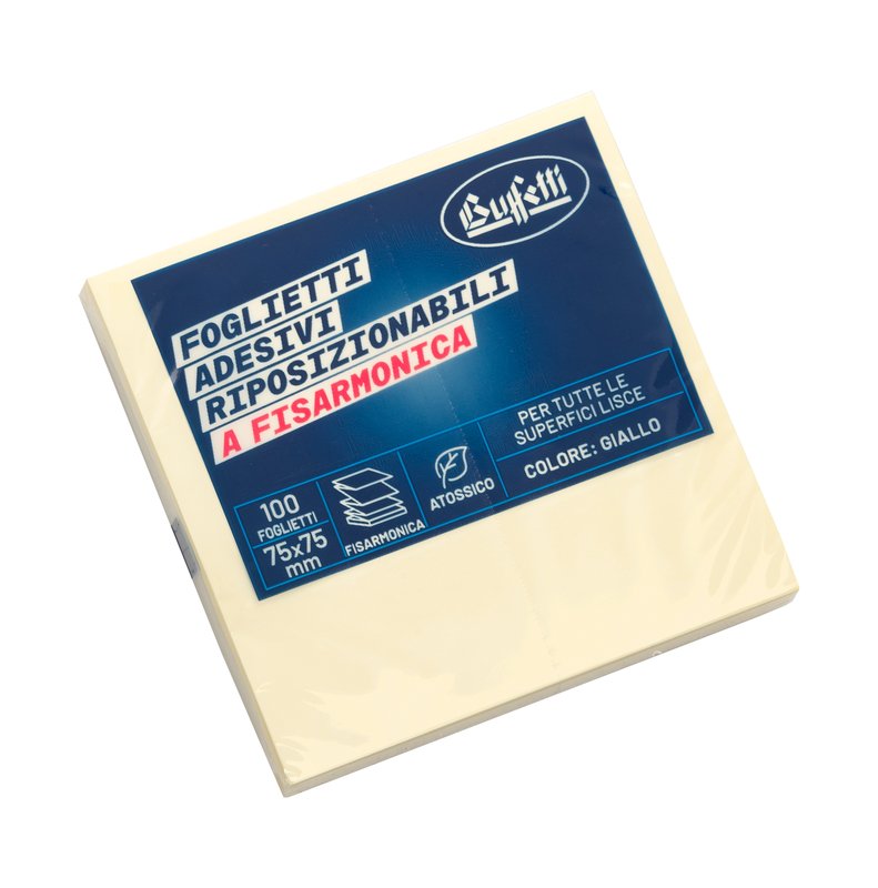 Foglietti adesivi riposizionabili Tak-To a fisarmonica - 75x75 mm - giallo