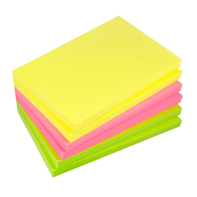 Foglietti adesivi riposizionabili Tak-To - 75x125 mm - Neon