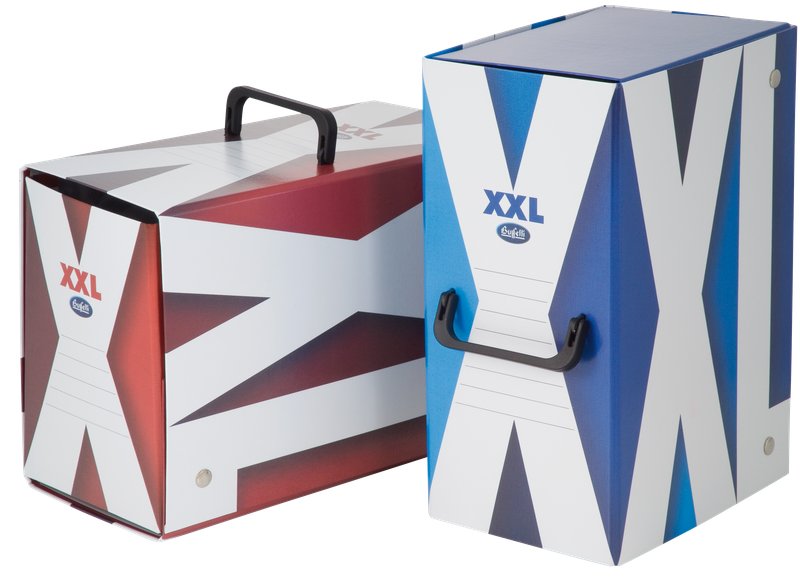 Scatola progetti con maniglia XXL - Dorso 16 cm - 34x24 cm - blu
